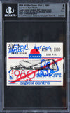 Magic Johnson & Larry Bird 1980 NBA ASG Ticket Grade 5 Auto Grade 10! BAS Slab