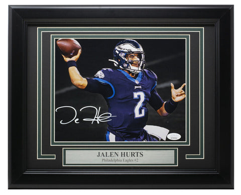 Jalen Hurts Signed Framed 8x10 Philadelphia Eagles Spotlight Photo JSA ITP