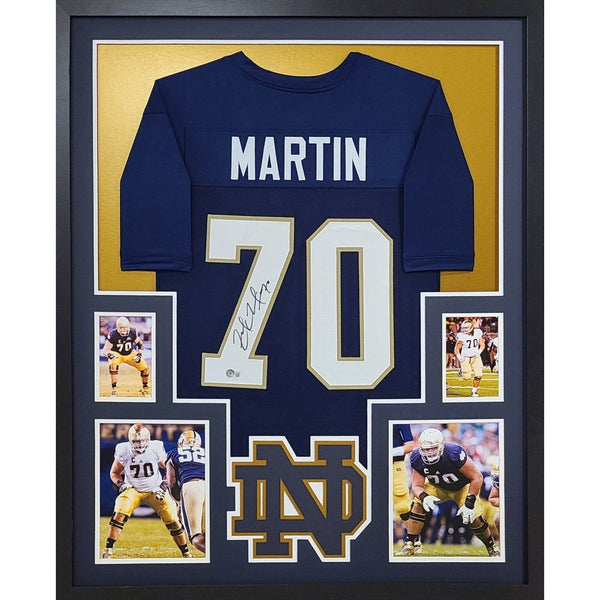 Zack Martin Autographed Signed Framed Notre Dame Cowboys Jersey BECKETT