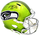 TYLER LOCKETT AUTOGRAPHED SEAHAWKS FLASH GREEN FULL SIZE HELMET MCS HOLO 222030