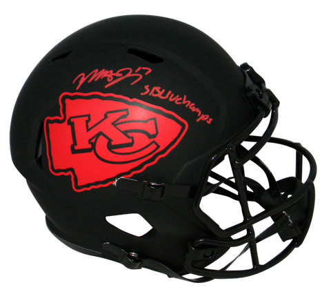 MECOLE HARDMAN SIGNED KANSAS CITY CHIEFS ECLIPSE SPEED HELMET W/ SB LIV CHAMPS