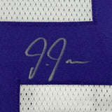 Framed Autographed/Signed Justin Jefferson 33x42 LSU White Jersey JSA COA Auto