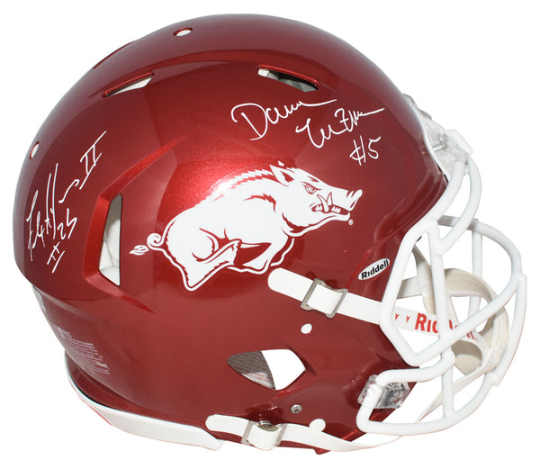 DARREN McFADDEN FELIX JONES SIGNED ARKANSAS RAZORBACKS AUTHENTIC SPEED HELMET