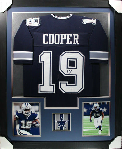 AMARI COOPER (Cowboys blue TOWER) Signed Autographed Framed Jersey JSA