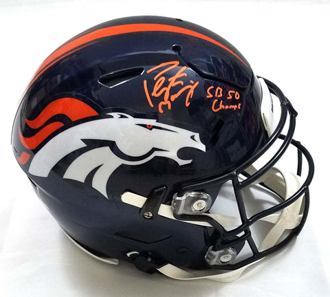 Peyton Manning Signed Denver Broncos Speed Flex Helmet W/SB 50 Champs Fanatics