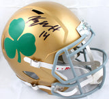 Kyle Hamilton Autographed Notre Dame F/S Shamrock Speed Helmet-Beckett W Holo