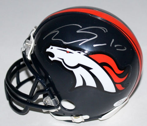 Emmanuel Sanders Signed Broncos Mini Helmet (JSA COA & Denver Autographs COA)