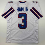 Autographed/Signed Damar Hamlin Buffalo White Football Jersey Beckett BAS COA