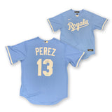 Salvador Perez Autographed Kansas City Royals Nike Baseball Jersey Beckett COA