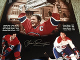 Henri Richard, Jean Beliveau & Yvan Cournoyer Signed 35x43 Frame Jersey Montreal