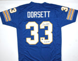 Tony Dorsett Autographed Blue College Style Jersey w/ Heisman - Beckett W Holo