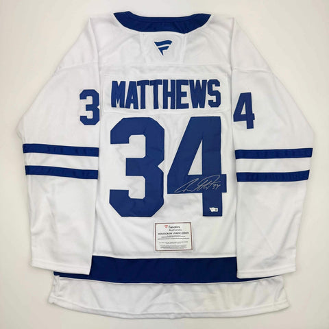Autographed/Signed Auston Matthews Toronto Maple Leafs White Jersey Fanatics COA
