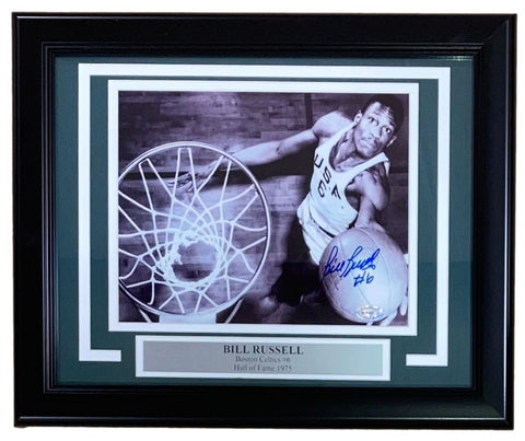 Bill Russell Signed Framed 8x10 USF Basketball Photo Altman Hologram