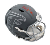 Kyle Pitts Signed Atlanta Falcons Speed Full Size Slate NFL Helmet