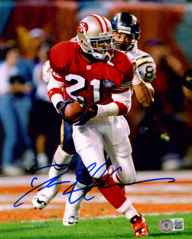 Deion Sanders Autographed/Signed San Francisco 49ers 8x10 Photo Beckett 35981