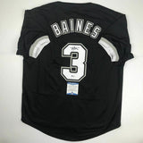 Autographed/Signed HAROLD BAINES Chicago Black Baseball Jersey Beckett BAS COA