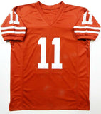 Major Applewhite Autographed Orange College Style Jersey w/ Hook Em- JSA W Auth