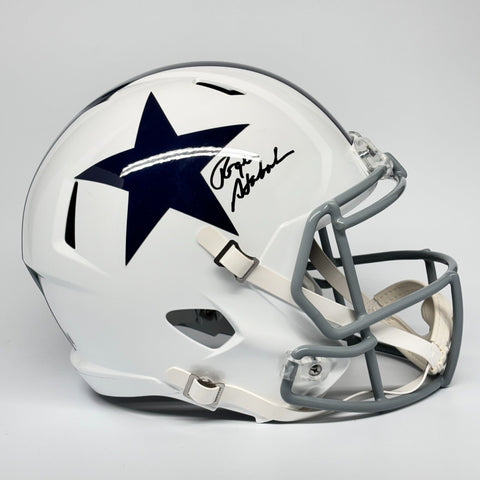 Roger Staubach Autographed Signed Dallas Cowboys FS White Replica Helmet Beckett