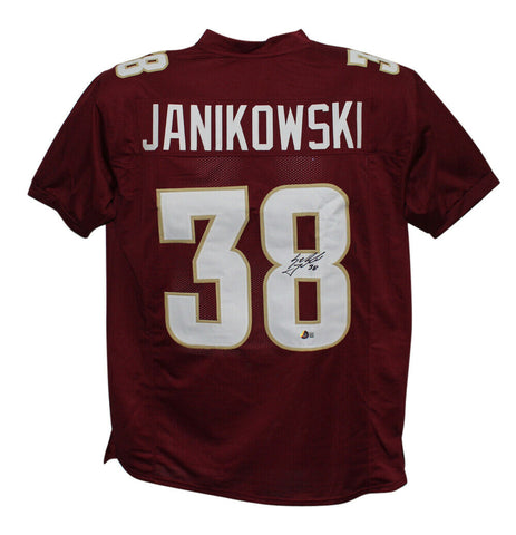 Sebastian Janikowski Autographed/Signed College Style Red XL Jersey BAS 33982