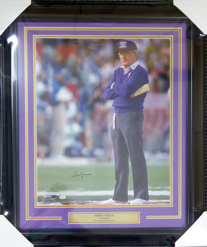 DON JAMES AUTOGRAPHED FRAMED 16X20 PHOTO WASHINGTON HUSKIES MCS HOLO 123750