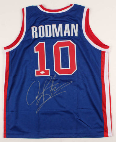 Dennis Rodman Signed Detroit Pistons Jersey (JSA COA) 5xNBA Champion / The Worm