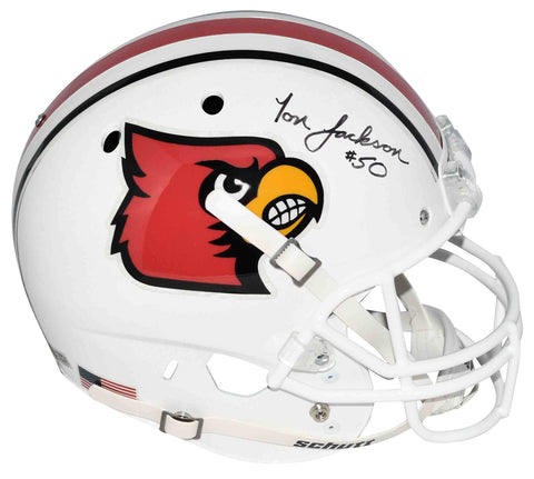 TOM JACKSON SIGNED AUTOGRAPHED LOUISVILLE CARDINALS FULL SIZE HELMET COA