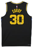 Warriors Stephen Curry "Goat" Signed '21 Black Nike City Ed Authentic Jersey BAS