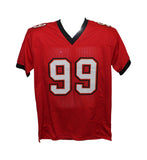 Warren Sapp Autographed/Signed Pro Style Red Jersey Beckett 31168