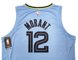 MEMPHIS GRIZZLIES JA MORANT AUTOGRAPHED BLUE FANATICS JERSEY XL ROY JSA 207962