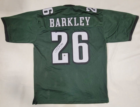 SAQUON BARKLEY SIGNED AUTOGRAPHED CUSTOM XL PRO STYLE JERSEY WITH BECKETT QR