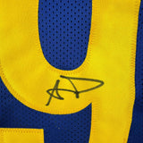 Autographed/Signed Aaron Donald Los Angeles Blue Football Jersey Beckett BAS COA