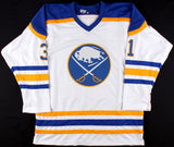 Grant Fuhr Signed Buffalo Sabres White Jersey Inscribed "HOF 03" (JSA COA)