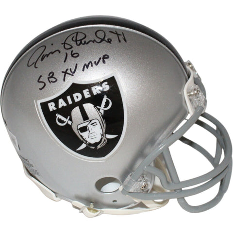 Jim Plunkett Autographed Oakland Raiders VSR4 Mini Helmet SB MVP Beckett 40059