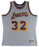 Lakers Magic Johnson Authentic Signed Grey M&N HWC Swingman Jersey BAS Witnessed