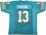 MIAMI DOLPHINS DAN MARINO AUTOGRAPHED TEAL JERSEY BECKETT BAS QR STOCK #232813