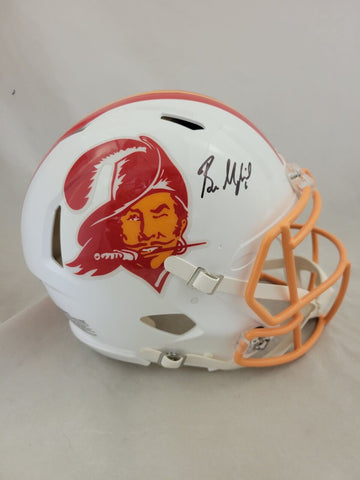 BAKER MAYFIELD SIGNED BUCCANEERS F/S THROWBACK SPEED AUTHENTIC HELMET BAS QR