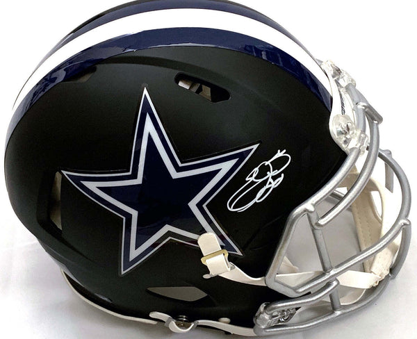 Emmitt Smith Signed Dallas Cowboys Flat Black Speed Authentic Helmet Beckett