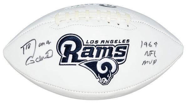 ROMAN GABRIEL SIGNED LOS ANGELES RAMS WHITE LOGO FOOTBALL JSA W/ 1969 NFL MVP