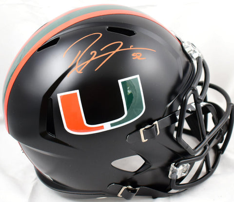 Ray Lewis Signed Miami Hurricanes F/S Black Nights Speed Helmet-Beckett W Holo