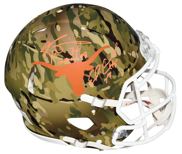 EARL CAMPBELL & RICKY WILLIAMS SIGNED TEXAS LONGHORNS CAMO AUTHENTIC HELMET BAS