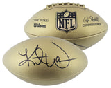 Kurt Warner Signed Wilson Replica Duke Metallic Gold Nfl Football BAS Witnessed