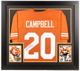 Earl Campbell Signed Texas Longhorns 31x35 Custom Framed Jersey Inscribed HT 77