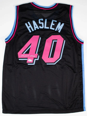 Udonis Haslem Signed Miami Heat / Miami Vice Jersey (Beckett) 3xNBA Champion