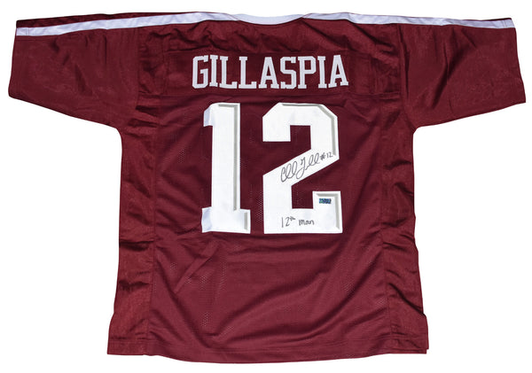 CULLEN GILLASPIA AUTOGRAPHED TEXAS A&M AGGIES #12 MAROON JERSEY W/ 12TH MAN