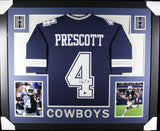 DAK PRESCOTT (Cowboys blue SKYLINE) Signed Autographed Framed Jersey Beckett