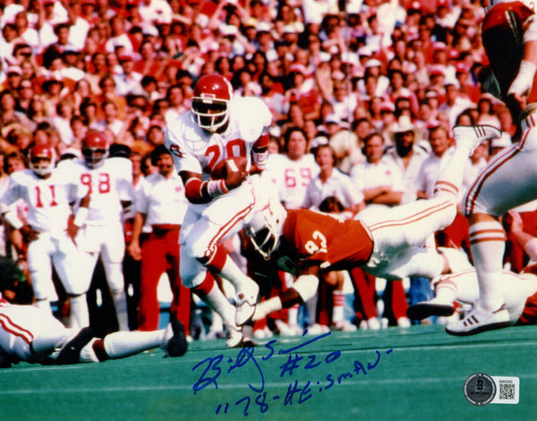 Billy Sims Autographed Oklahoma Sooners 8x10 Photo 78 Heisman BAS 47237