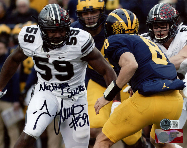 Tyquan Lewis Signed Ohio State Buckeyes 8x10 Photo Michigan Sucks BAS 47358