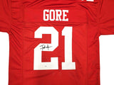 SAN FRANCISCO 49ERS FRANK GORE AUTOGRAPHED SIGNED RED JERSEY JSA STOCK #233380