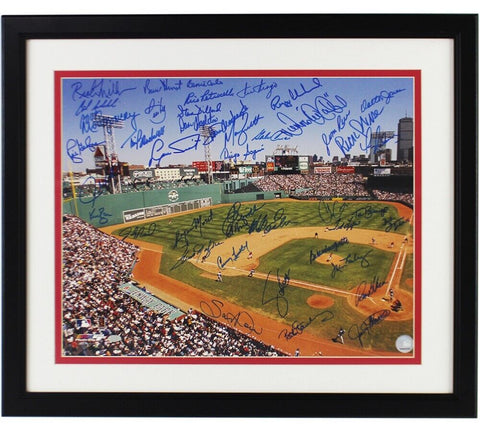Red Sox Team Signed Framed 16x20 Fenway Park Photo - Bruce Hurst, Jim Rice & Sam