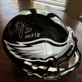 BRIAN DAWKINS AUTOGRAPHED SIGNED PHILADELPHIA EAGLES W/ HOF 18 FS REP HELMET BAS